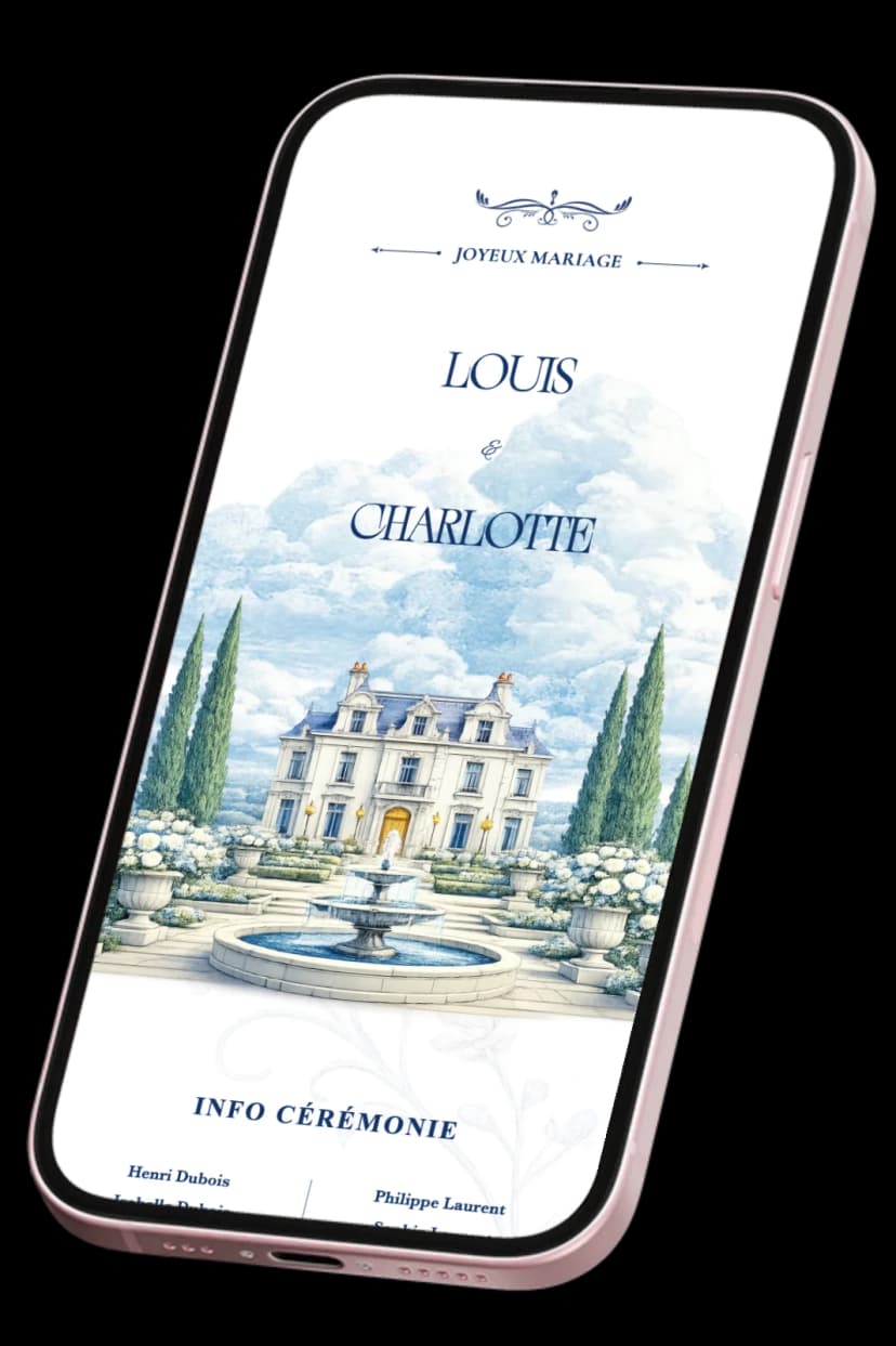 Faire-part de mariage en ligne sur mobile