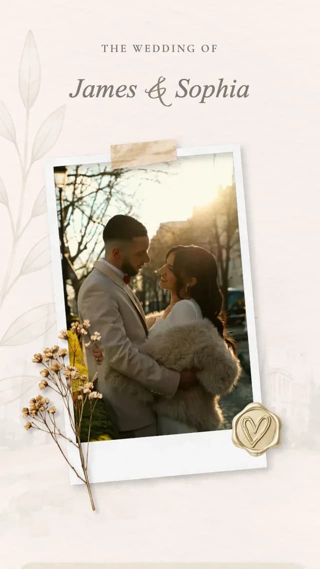 The same wedding invitation shown in several different designs