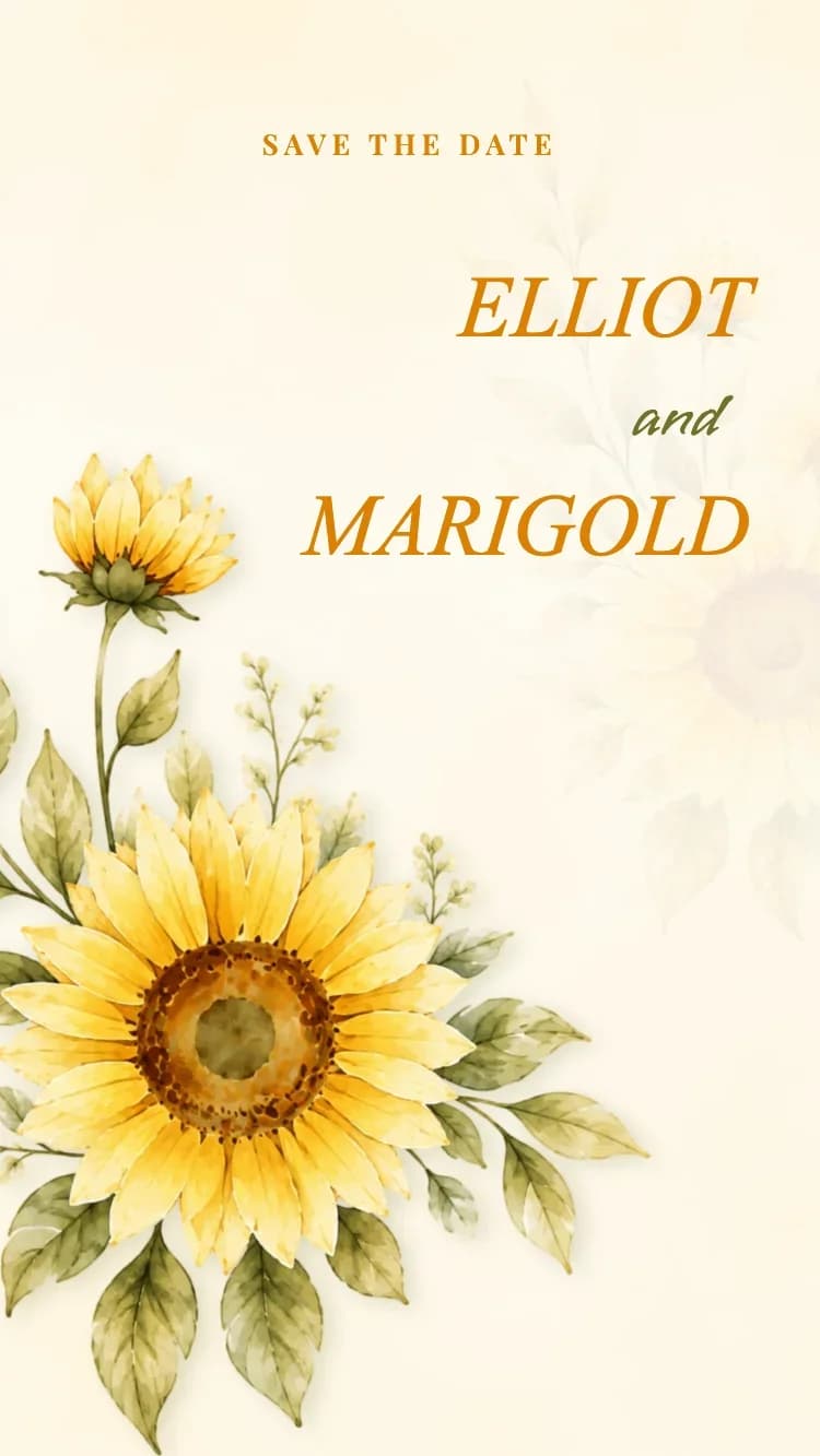 Sunflower - Online Wedding Invitation Template