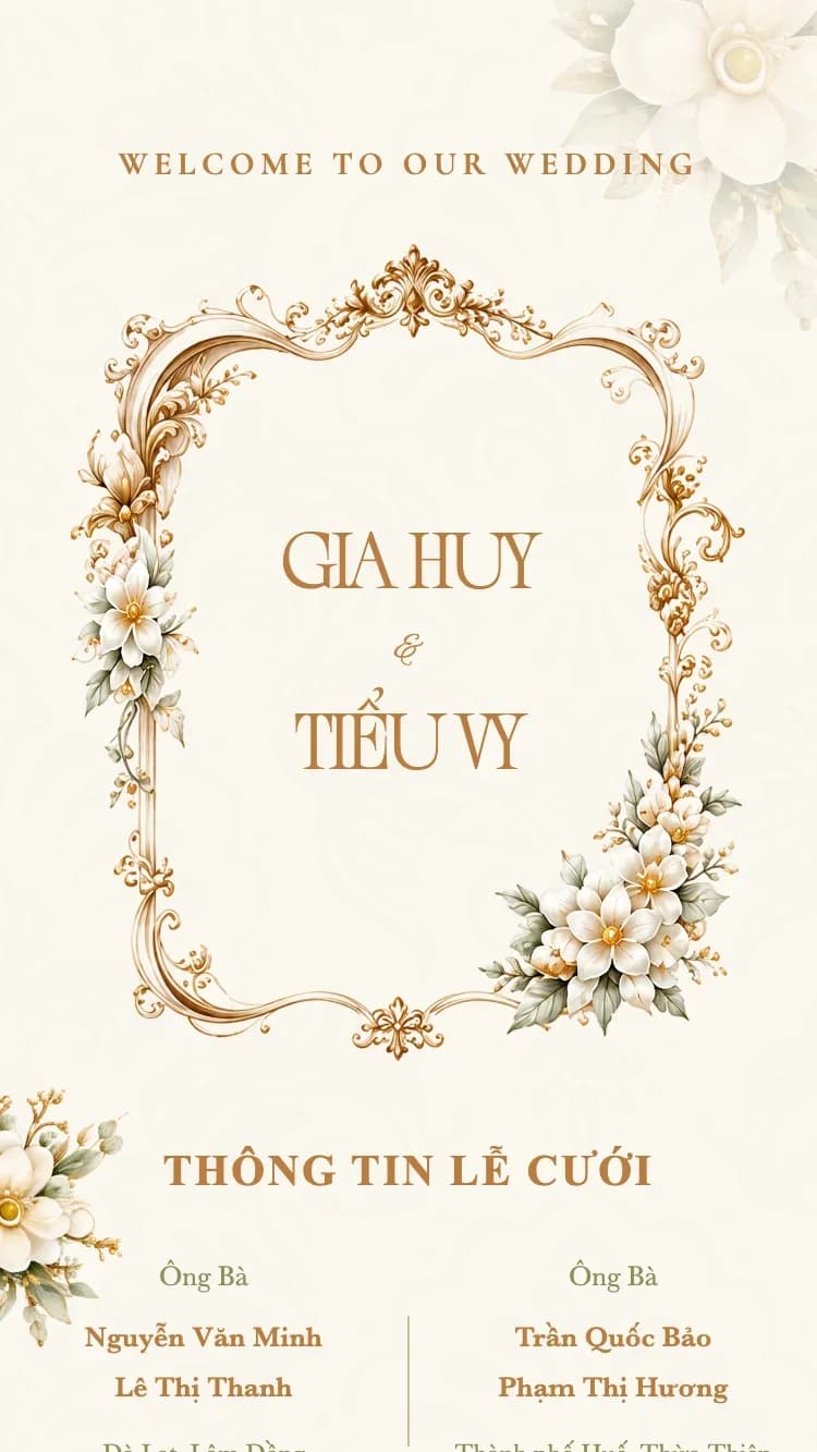 Thiệp cưới vàng kim