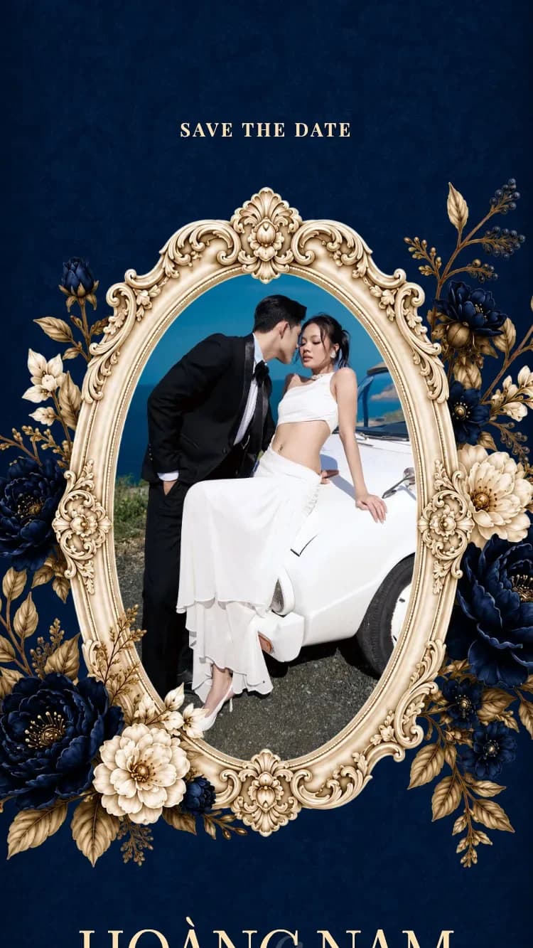 Baroque V2 - Lam Đậm - Mẫu thiệp cưới online