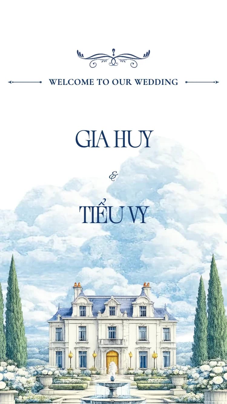 Thiệp cưới màu xanh dương