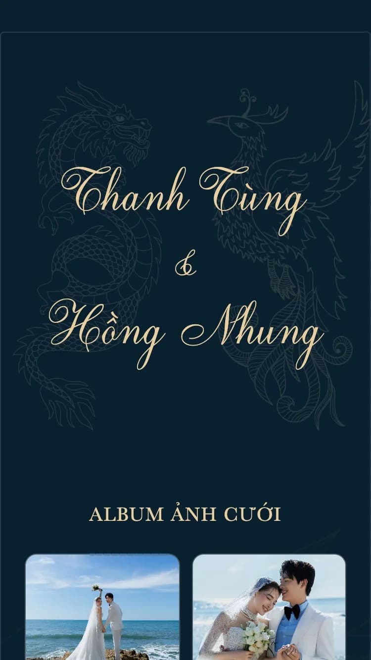 Long Phụng - Lam - Mẫu thiệp cưới online