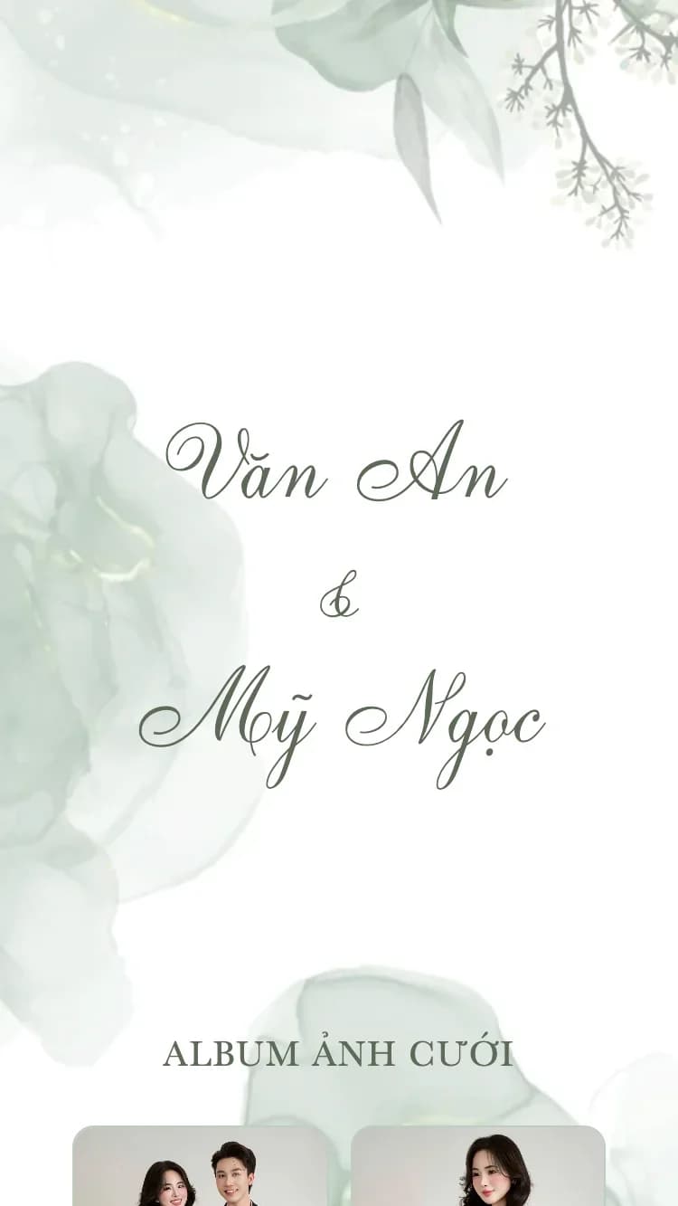 Mẫu thiệp cưới Vườn Xuân Xanh