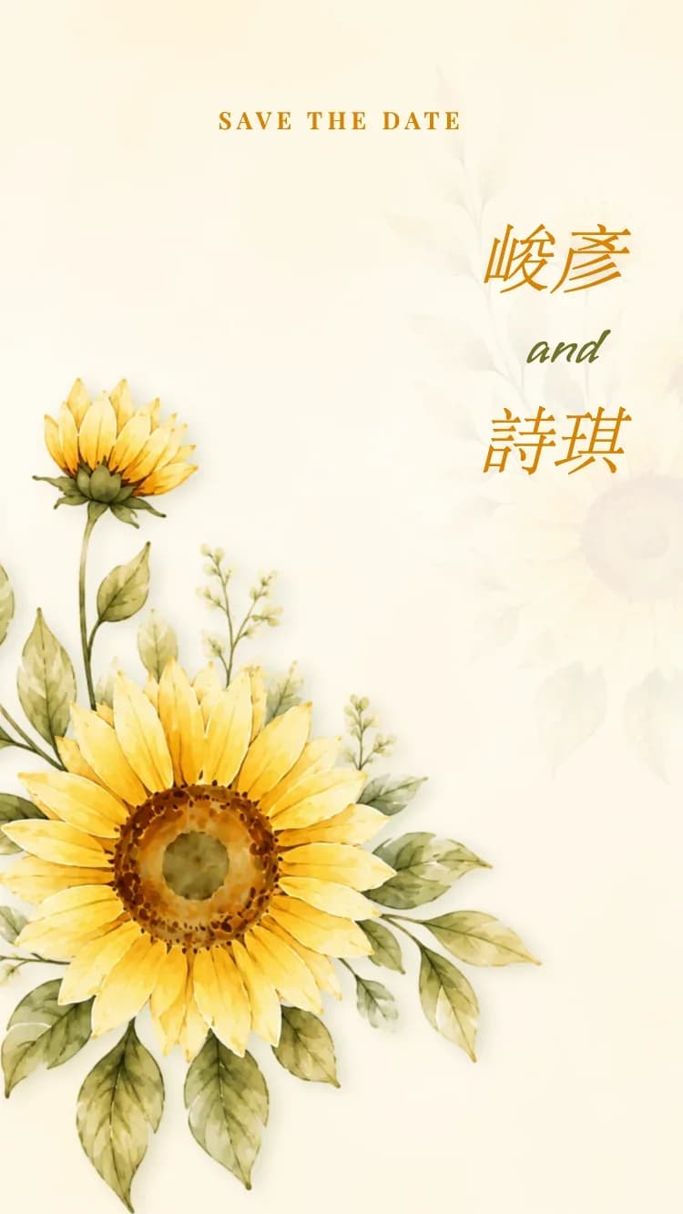 向日葵 - 線上婚禮請帖範本